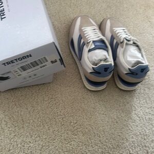 Tretorn Blue and White Retro-Inspired Sneakers